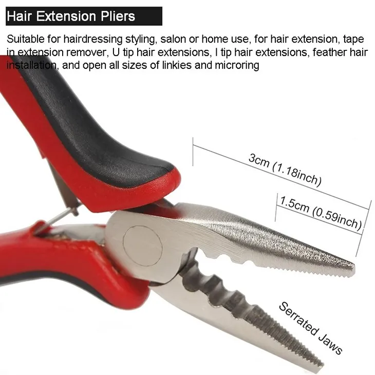 Nickel Plated Serrated Hair Extension Pliers